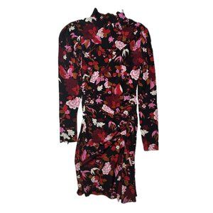 A.L.C. silk marcel long sleeve ruched floral dress  size 2